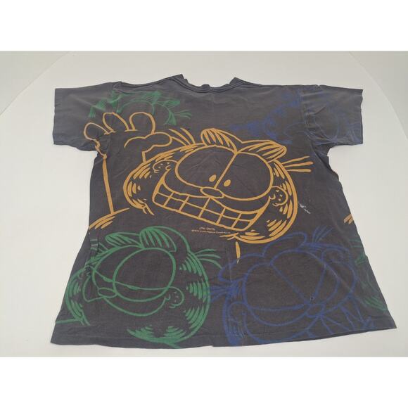 VTG Garfield 1978 All Over Print T Shirt Adult Blue Single Stitch Fruit USA - Picture 5 of 6